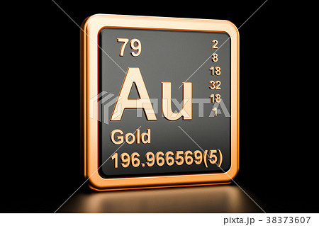 Gold aurum Au chemical element. 3D rendering 38373607