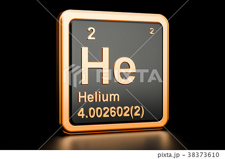 Helium He chemical element. 3D rendering 38373610