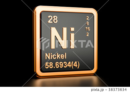Nickel Ni chemical element. 3D rendering 38373634