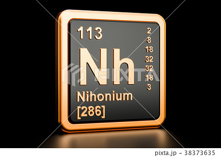 Nihonium Nh chemical element. 3D rendering Nihonium Nh chemical element. 3D rendering 38373635