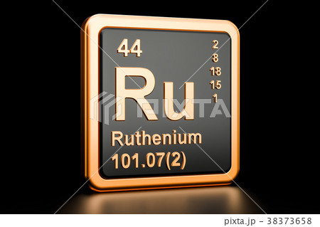 Ruthenium Ru chemical element. 3D rendering 38373658