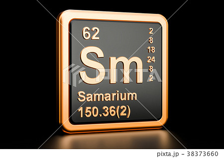 Samarium Sm chemical element. 3D rendering 38373660