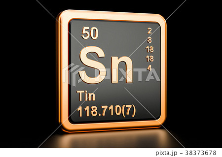 Tin stannum Sn chemical element. 3D rendering Tin stannum Sn chemical element. 3D rendering 38373678