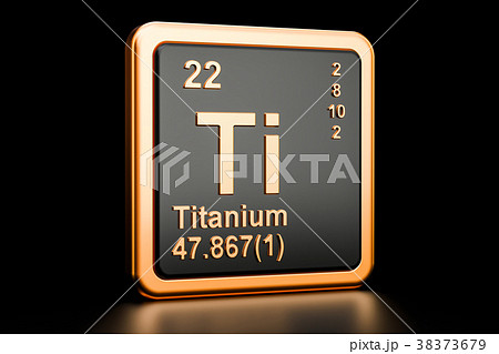 Titanium Ti chemical element. 3D rendering 38373679