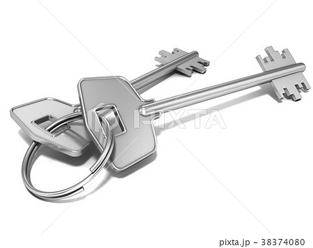 Door keys isolated on white 38374080