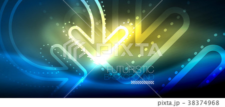 Techno neon glowing arrow background 38374968