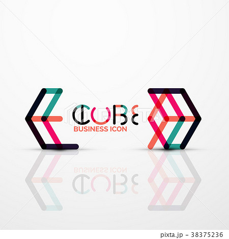 Cube idea concept logo, line 38375236