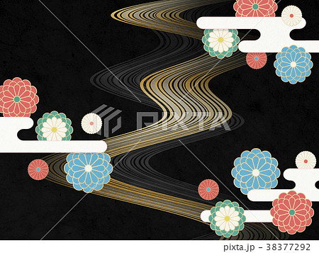 和モダン　菊の花（和紙テクスチャー） 38377292