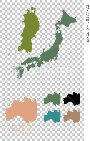 日本地図_都道府県_福島 38377722