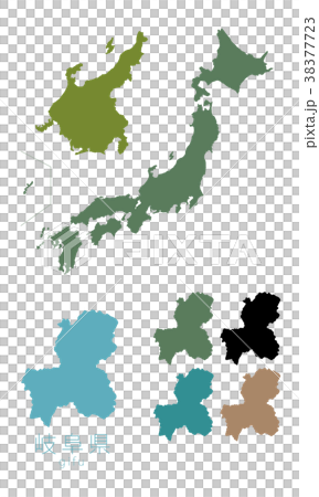日本地図_都道府県_岐阜 38377723