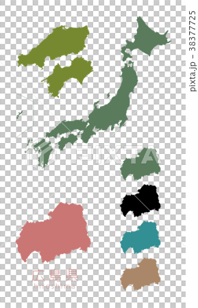 日本地図_都道府県_広島 38377725
