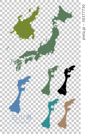 日本地図_都道府県_石川 38377730