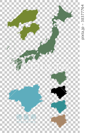日本地図_都道府県_徳島 日本地図_都道府県_徳島 38377764