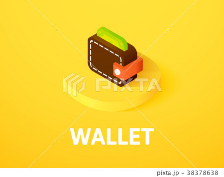 Wallet isometric icon, isolated on color Wallet isometric icon, isolated on color 38378638