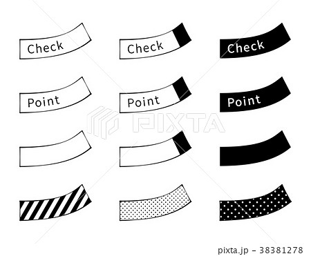 付箋 モノクロのイラスト素材 38381278 Pixta