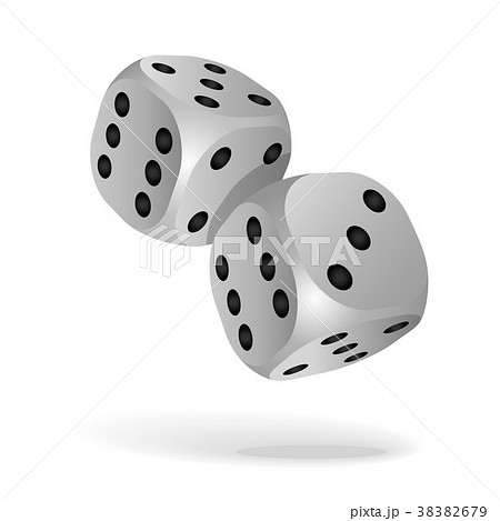 Two white falling dice isolated on white 38382679