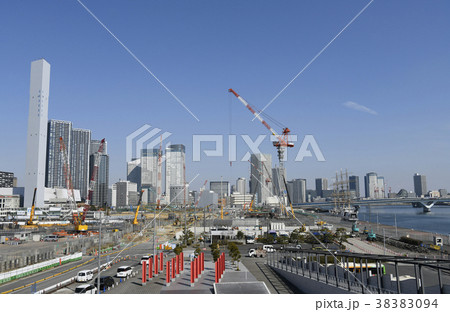 日本の東京都市景観「骨組みなどが姿を現した選手村などを望む」関連写真検索キーワードは、五輪村関連写真 日本の東京都市景観「骨組みなどが姿を現した選手村などを望む」関連写真検索キーワードは、五輪村関連写真 38383094