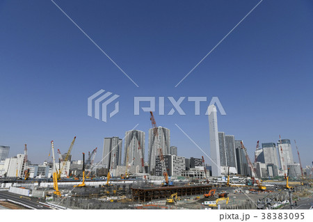 日本の東京都市景観「骨組みなどが姿を現した選手村などを望む」関連写真検索キーワードは、五輪村関連写真 日本の東京都市景観「骨組みなどが姿を現した選手村などを望む」関連写真検索キーワードは、五輪村関連写真 38383095