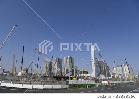 日本の東京都市景観「骨組みなどが姿を現した選手村などを望む」関連写真検索キーワードは、五輪村関連写真 日本の東京都市景観「骨組みなどが姿を現した選手村などを望む」関連写真検索キーワードは、五輪村関連写真 38383566