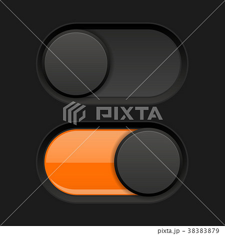 On and Off icons. Black toggle switch interface 38383879
