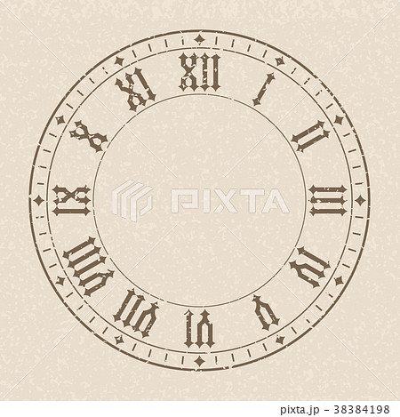 Vintage clockface with roman numerals on beige 38384198