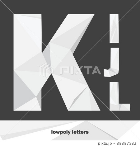 Lowpoly letters K L I J isolated on dark 38387532