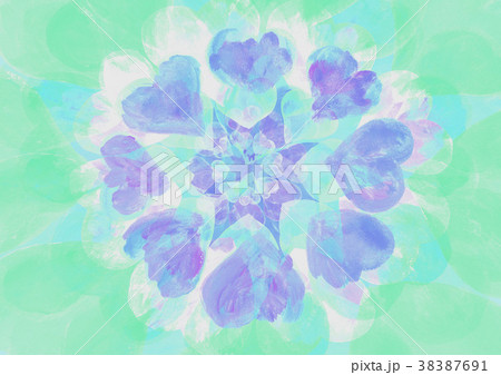 ハートのモチーフのイメージ（パステル調）みどり 38387691