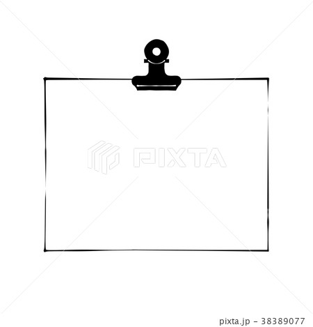 紙と目玉クリップ 横長のイラスト素材 3077