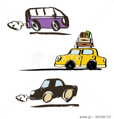 Set of vector illustration. Hand drawn retro car 38390725