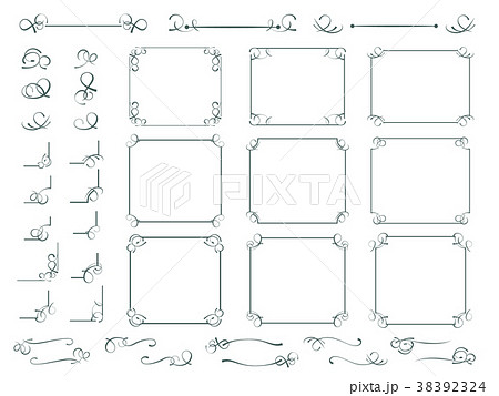 シンプルヴィンテージフレームセットのイラスト素材 38392324 Pixta