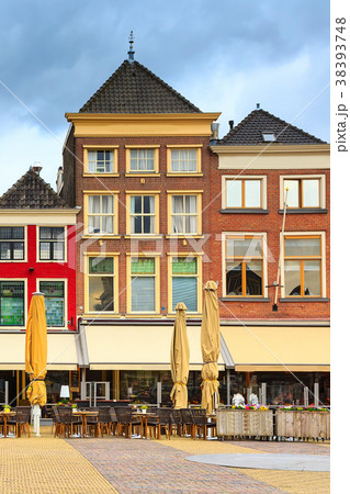 street view with houses in Delft, Holland street view with houses in Delft, Holland 38393748