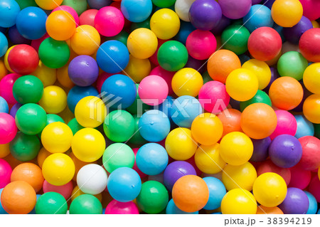 colorful plastic balls on children's playground colorful plastic balls on children's playground 38394219