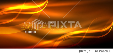 Neon orange elegant smooth wave lines digital 38398201