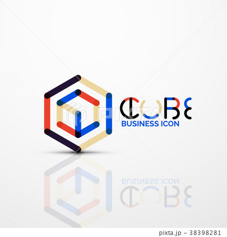 Cube idea concept logo, line Cube idea concept logo, line 38398281