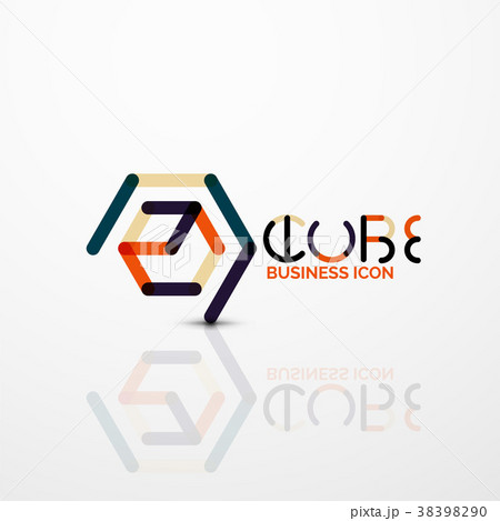 Cube idea concept logo, line Cube idea concept logo, line 38398290