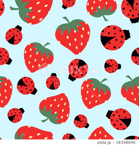 pattern with strawberry and ladybug 38398690