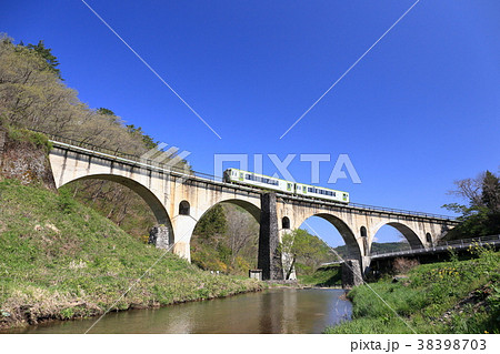 快晴の釜石線　宮守川橋梁 38398703