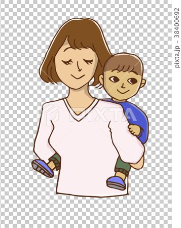 子供をおんぶするママ 子供をおんぶするママ 38400692