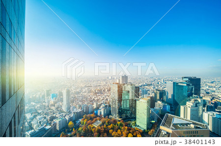 city skyline in Shinjuku, Tokyo, Japan 38401143
