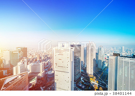 city skyline in Shinjuku, Tokyo, Japan 38401144