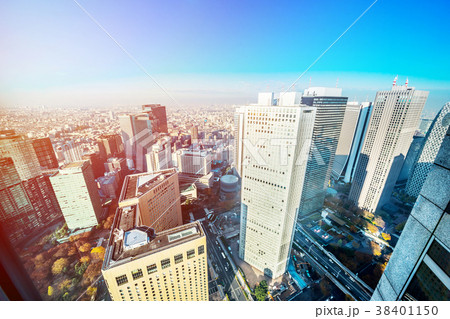 city skyline in Shinjuku, Tokyo, Japan 38401150