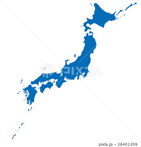 青い日本列島地図のイラスト素材