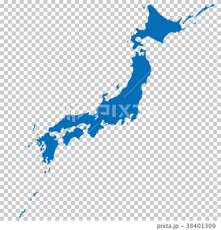 青い日本列島地図 青い日本列島地図 38401309