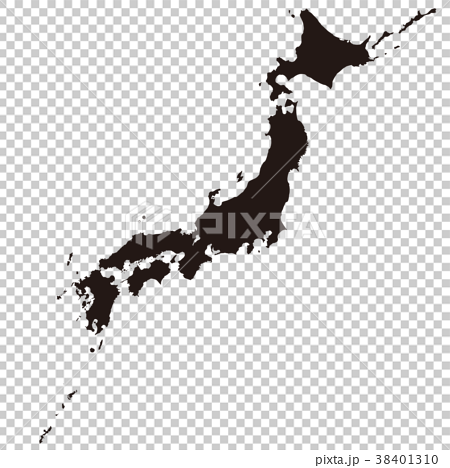 黒の日本列島地図のイラスト素材