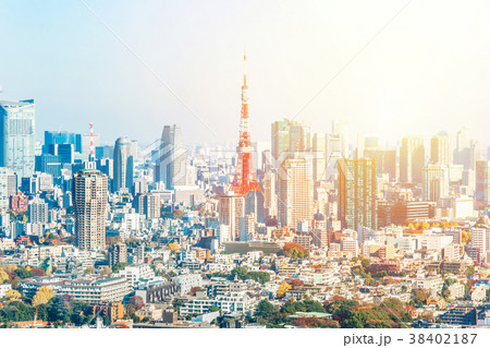 city skyline aerial view in Yebisu, Tokyo, Japan city skyline aerial view in Yebisu, Tokyo, Japan 38402187