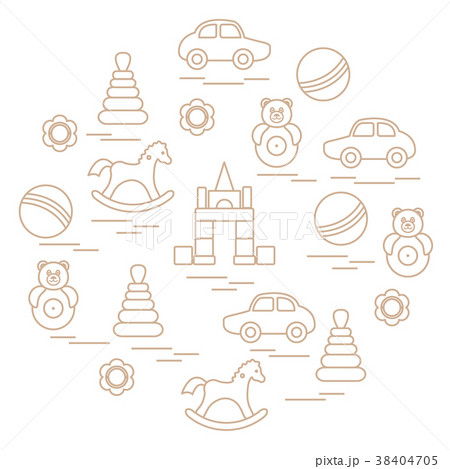 kids elements arranged in a circle 38404705