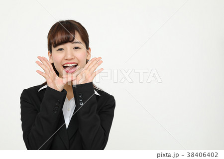 呼びかけをするOL 呼びかけをするOL 38406402