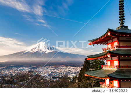 新倉山浅間公園から望む富士山 冬 新倉山浅間公園から望む富士山 冬 38406525