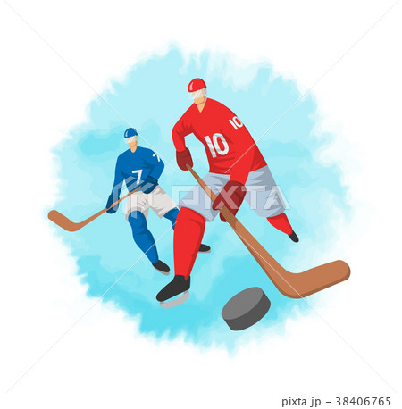 Hockey players in abstract flat style. Vector Hockey players in abstract flat style. Vector 38406765