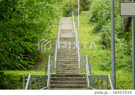 A staircase in the middle of the park A staircase in the middle of the park 38407039